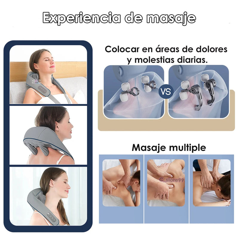 Masajeador Cuello Recargable Con Calor